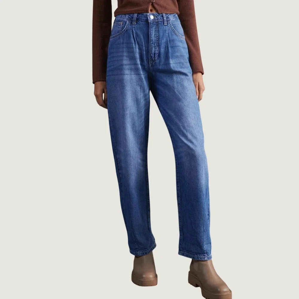 Pilcro The Breaker Relaxed Jeans Blue Sz 27 High Rise Barrel Denim